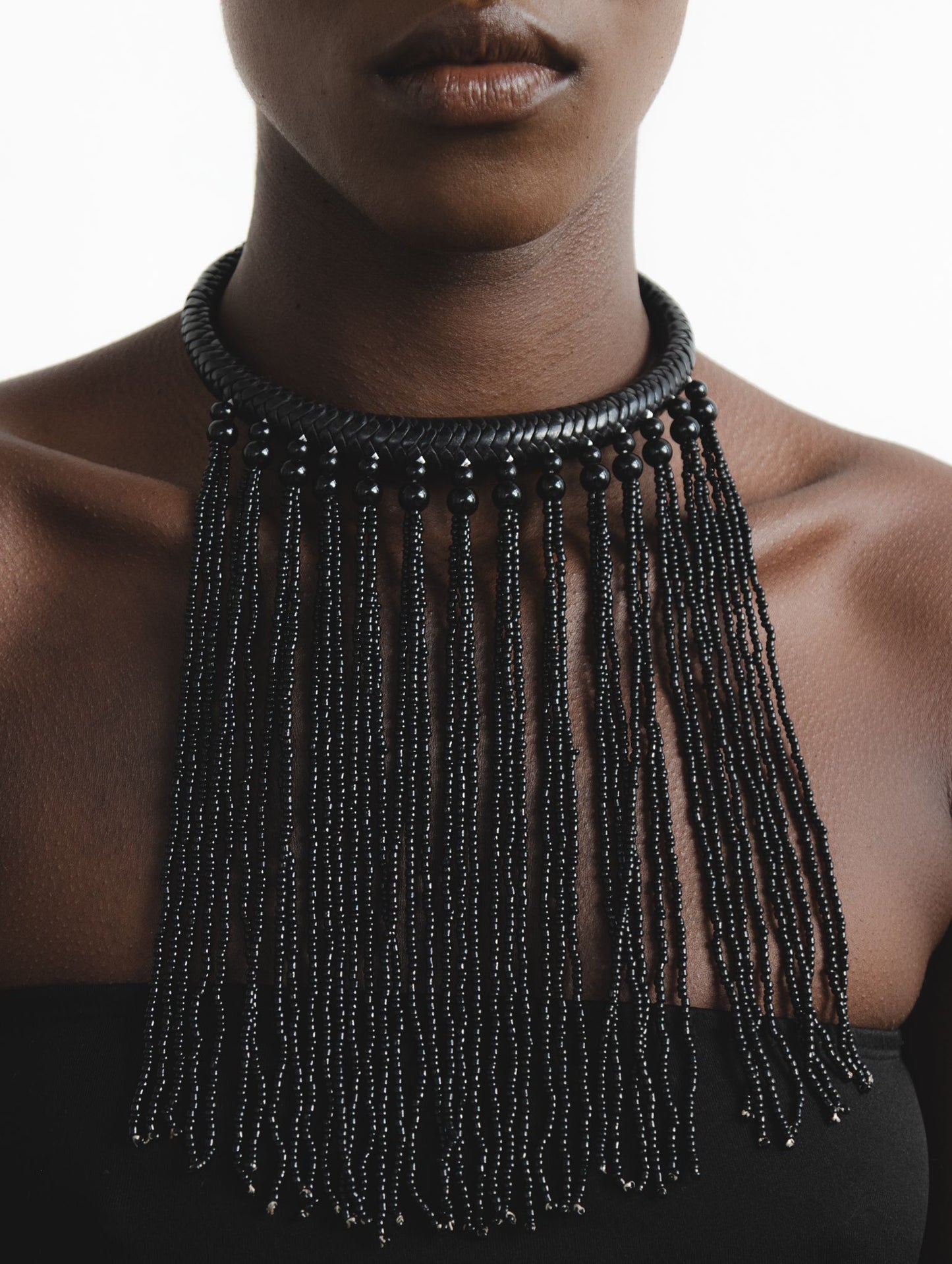 Collier Nyeleni Cuir perles