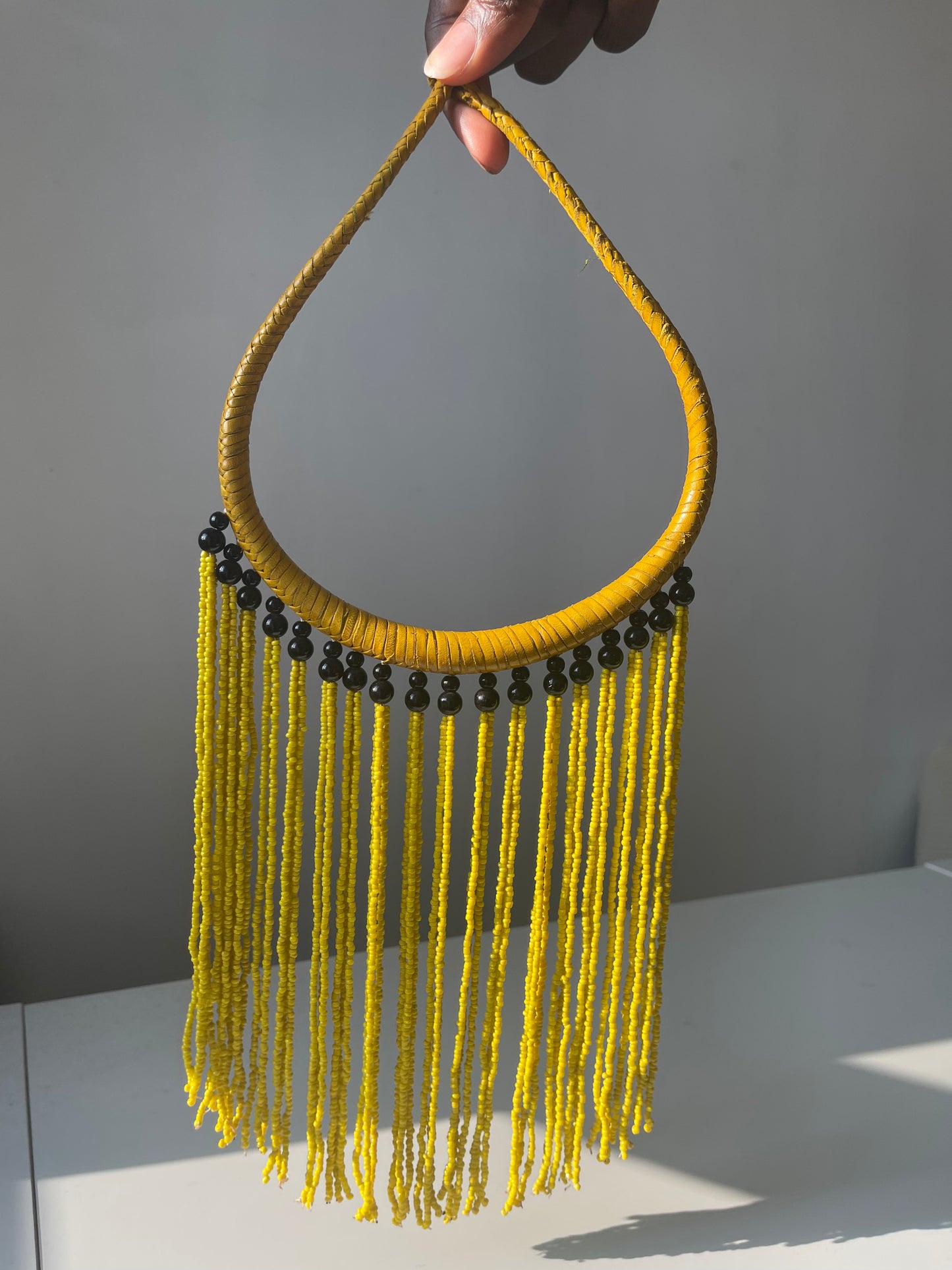 Collier Nyeleni Cuir perles