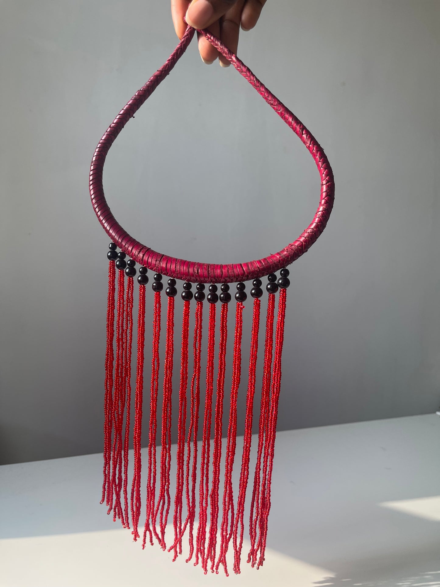 Collier Nyeleni Cuir perles